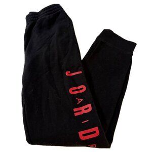 Nike Air Jordan Black Red Youth Boy XL Joggers Athletic Pants Activewear Sporty
